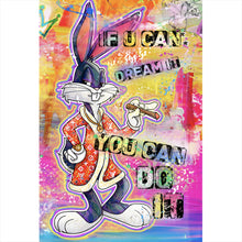 Lade das Bild in den Galerie-Viewer, Spannrahmenbild Bunny you can do it Hochformat
