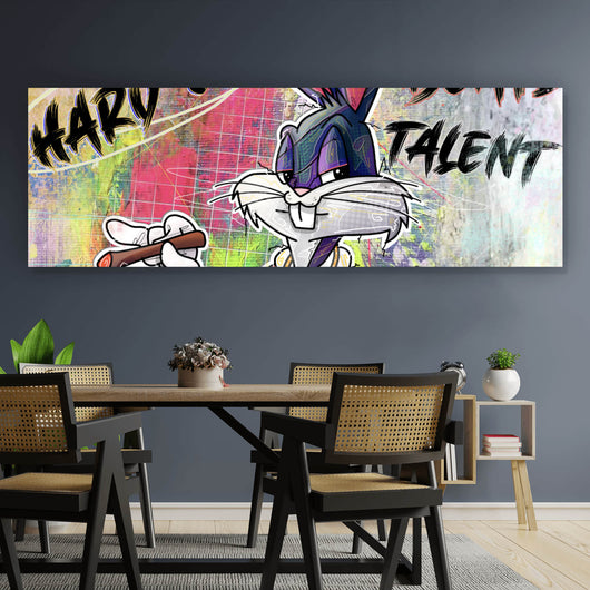 Leinwandbild Bunny Hard Work Pop Art Panorama