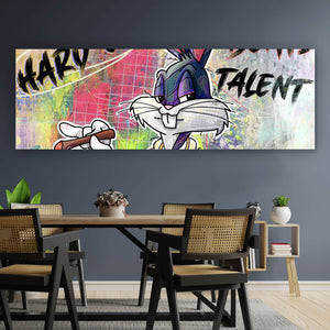 Poster Bunny Hard Work Pop Art Panorama