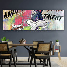 Lade das Bild in den Galerie-Viewer, Spannrahmenbild Bunny Hard Work Pop Art Panorama
