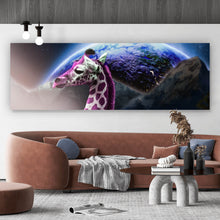 Lade das Bild in den Galerie-Viewer, Spannrahmenbild Bunte Fantasie Giraffe Panorama
