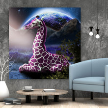 Lade das Bild in den Galerie-Viewer, Aluminiumbild Bunte Fantasie Giraffe Quadrat
