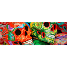 Lade das Bild in den Galerie-Viewer, Leinwandbild Bunte mexikanische Schädel Panorama
