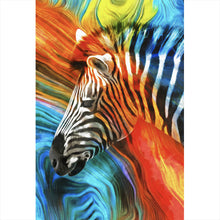 Lade das Bild in den Galerie-Viewer, Aluminiumbild Buntes Zebra Abstrakt Hochformat
