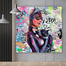Lade das Bild in den Galerie-Viewer, Aluminiumbild Catgirl Pop Art Quadrat
