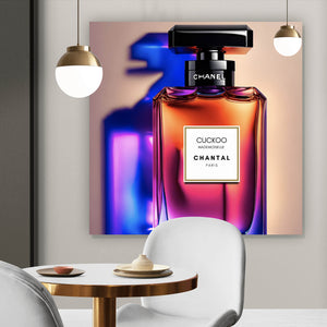 Aluminiumbild gebürstet Luxus Chanel Parfüm Quadrat