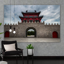 Lade das Bild in den Galerie-Viewer, Aluminiumbild gebürstet Chinesische Steinmauer Querformat
