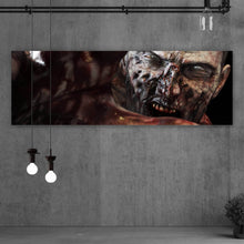 Lade das Bild in den Galerie-Viewer, Aluminiumbild Close-Up-Portrait eines Zombies Panorama
