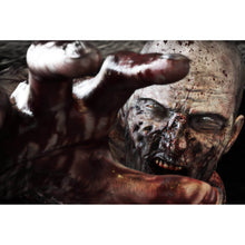Lade das Bild in den Galerie-Viewer, Acrylglasbild Close-Up-Portrait eines Zombies Querformat
