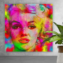 Lade das Bild in den Galerie-Viewer, Aluminiumbild gebürstet Colorful Art Woman Quadrat
