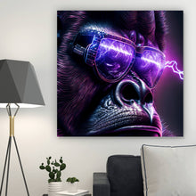 Lade das Bild in den Galerie-Viewer, Aluminiumbild gebürstet Cooler Fantasie Gorilla Quadrat

