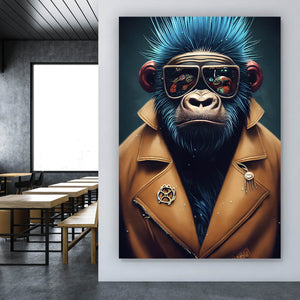 Acrylglasbild Crazy Monkey Hochformat