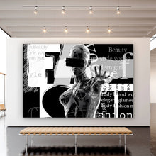 Lade das Bild in den Galerie-Viewer, Aluminiumbild gebürstet Cyborg Girl No.1 Querformat
