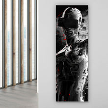 Lade das Bild in den Galerie-Viewer, Aluminiumbild gebürstet Cyborg Girl Panorama Hoch
