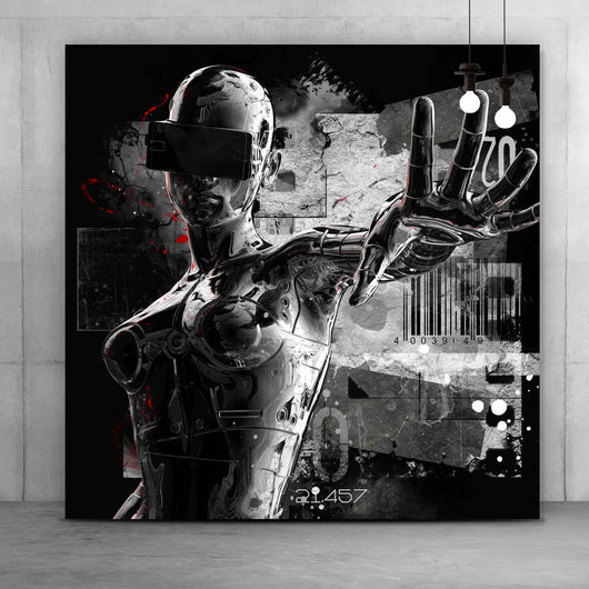 Poster Cyborg Girl Quadrat