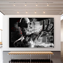 Lade das Bild in den Galerie-Viewer, Aluminiumbild gebürstet Cyborg Girl Querformat
