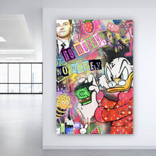 Lade das Bild in den Galerie-Viewer, Aluminiumbild Dagobert Money Pop Art Hochformat
