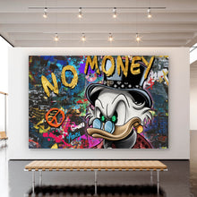 Lade das Bild in den Galerie-Viewer, Leinwandbild Dagobert No Money No Funny Querformat
