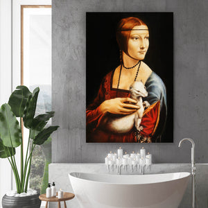 Acrylglasbild Dame mit Hermelin Hochformat