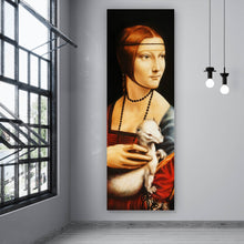 Lade das Bild in den Galerie-Viewer, Leinwandbild Dame mit Hermelin Panorama Hoch
