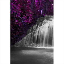 Lade das Bild in den Galerie-Viewer, Aluminiumbild gebürstet Deep Forest Waterfall Hochformat
