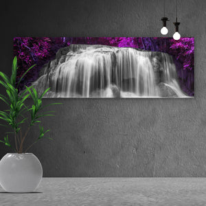 Acrylglasbild Deep Forest Waterfall Panorama