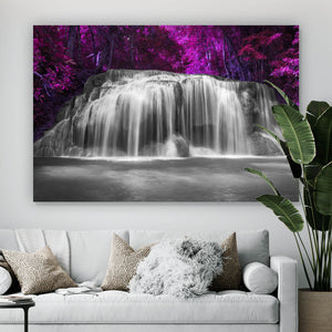 Aluminiumbild Deep Forest Waterfall Querformat
