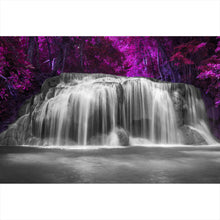 Lade das Bild in den Galerie-Viewer, Aluminiumbild gebürstet Deep Forest Waterfall Querformat
