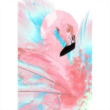 Lade das Bild in den Galerie-Viewer, Aluminiumbild Digital Art Flamingo Hochformat
