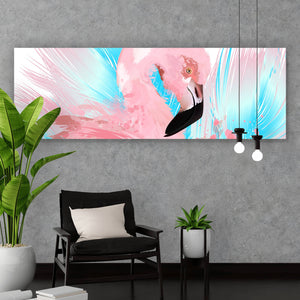 Aluminiumbild Digital Art Flamingo Panorama