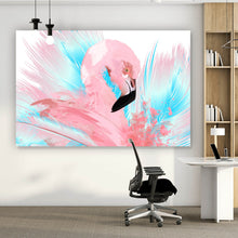 Lade das Bild in den Galerie-Viewer, Leinwandbild Digital Art Flamingo Querformat
