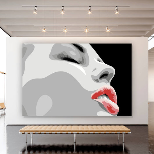 Aluminiumbild gebürstet Digital Art Frauen Gesicht Querformat