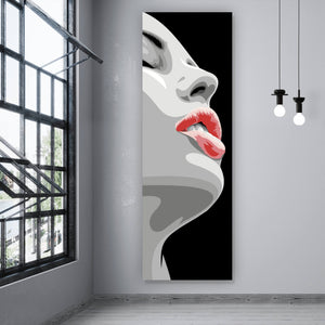 Aluminiumbild gebürstet Digital Art Frauen Gesicht Panorama Hoch