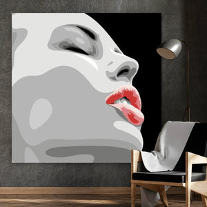 Acrylglasbild Digital Art Frauen Gesicht Quadrat