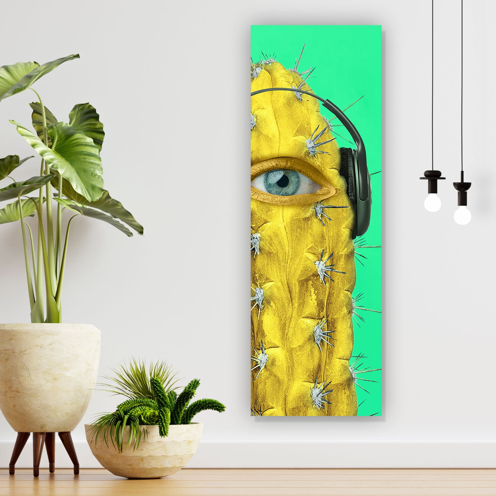 wandbild kaktus Leinwandbild Digital Art Kaktus Panorama Hoch