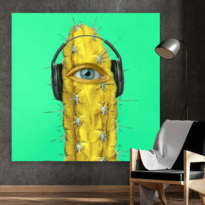 Poster Digital Art Kaktus Quadrat