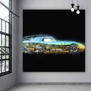 Acrylglasbild Digital Art Rennwagen Quadrat