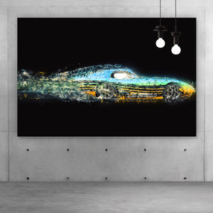 Spannrahmenbild Digital Art Rennwagen Querformat