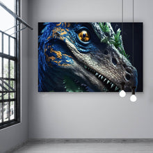 Lade das Bild in den Galerie-Viewer, Leinwandbild Dinosaurier Bunt Digital Art Querformat
