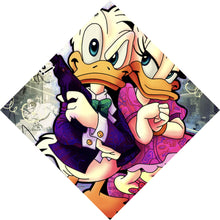 Lade das Bild in den Galerie-Viewer, Leinwandbild Donald und Daisy in Crime Pop Art Raute
