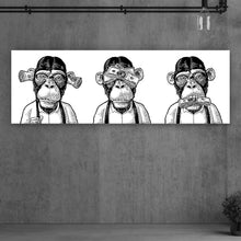 Lade das Bild in den Galerie-Viewer, Spannrahmenbild Drei Affen Panorama

