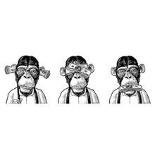 Lade das Bild in den Galerie-Viewer, Leinwandbild Drei Affen Panorama
