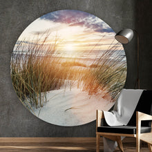 Lade das Bild in den Galerie-Viewer, Aluminiumbild gebürstet Dünen bei Sonnenaufgang Kreis
