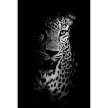 Lade das Bild in den Galerie-Viewer, Spannrahmenbild Dunkler Leopard Hochformat

