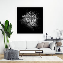 Lade das Bild in den Galerie-Viewer, Aluminiumbild Dunkler Tiger Quadrat
