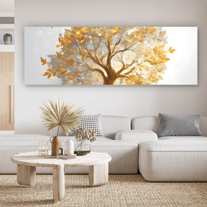 Spannrahmenbild Edler Goldener Baum Panorama