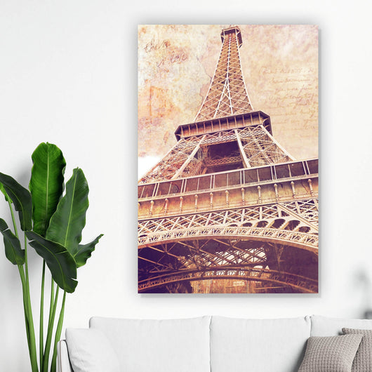 Leinwandbild Eiffelturm Digital Hochformat
