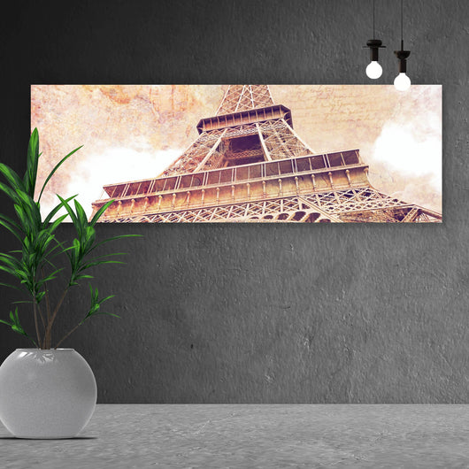 Aluminiumbild gebürstet Eiffelturm Digital Panorama