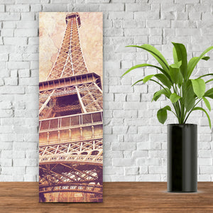 Aluminiumbild gebürstet Eiffelturm Digital Panorama Hoch