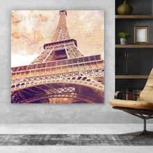 Lade das Bild in den Galerie-Viewer, Aluminiumbild gebürstet Eiffelturm Digital Quadrat
